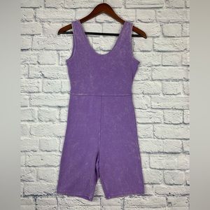 Zine Aubrina Lavender Wash Athletic Romper Size Small Athleisure Yoga Sporty